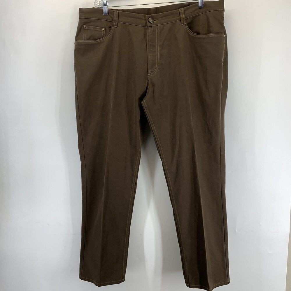 BORELIO Mens Straight Leg Pants Jeans Brown XXL 29” Inseam